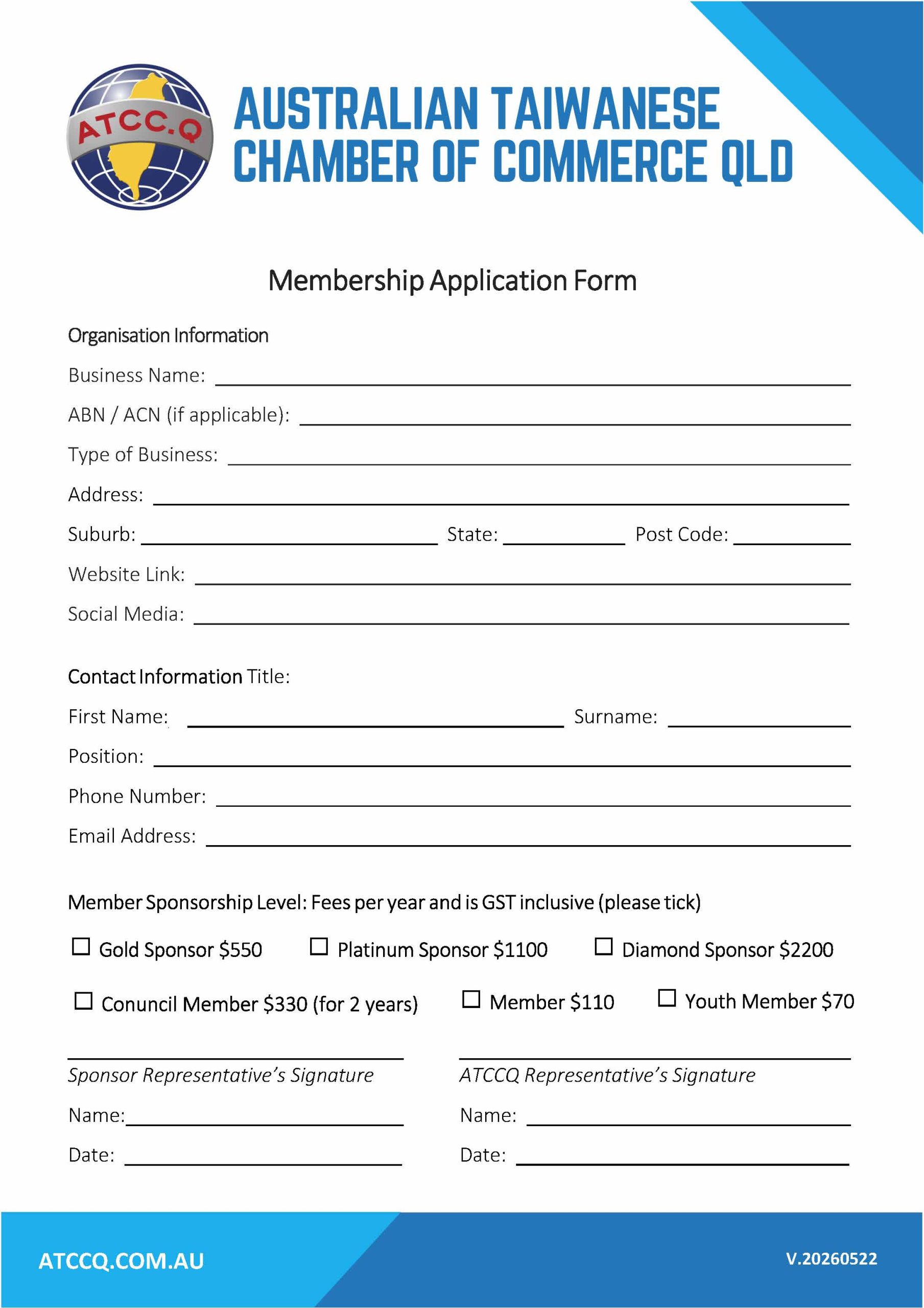 ATCCQ Corporate Member Sponsorship Package